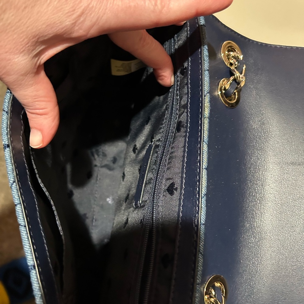 Kate Spade Emelyn Quilted Blue Denim Floral Appliqué Crossbody Bag New $429 - Picture 7 of 7